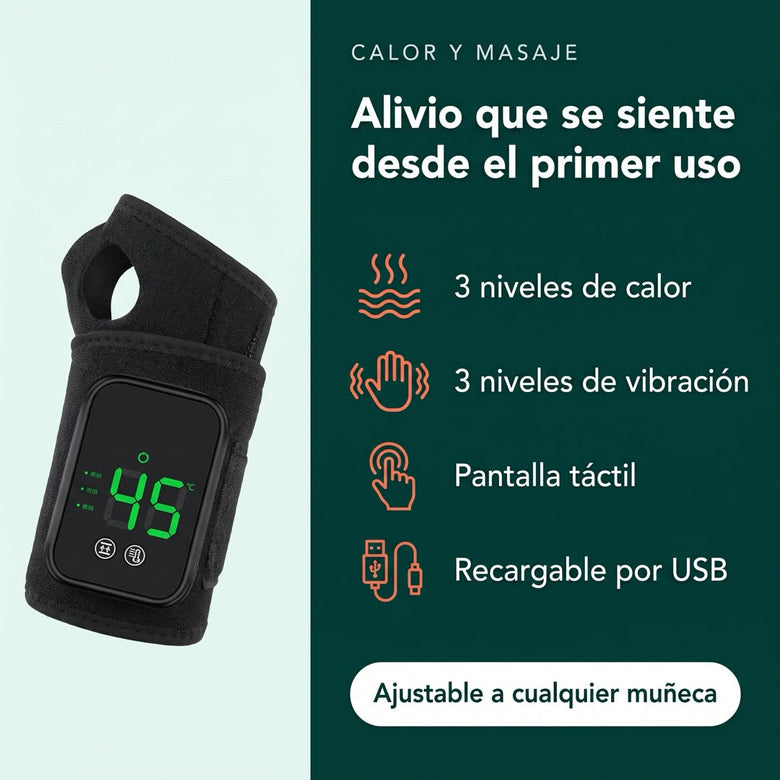 3 niveles de calor, 3 de vibración, pantalla táctil y recargable por USB