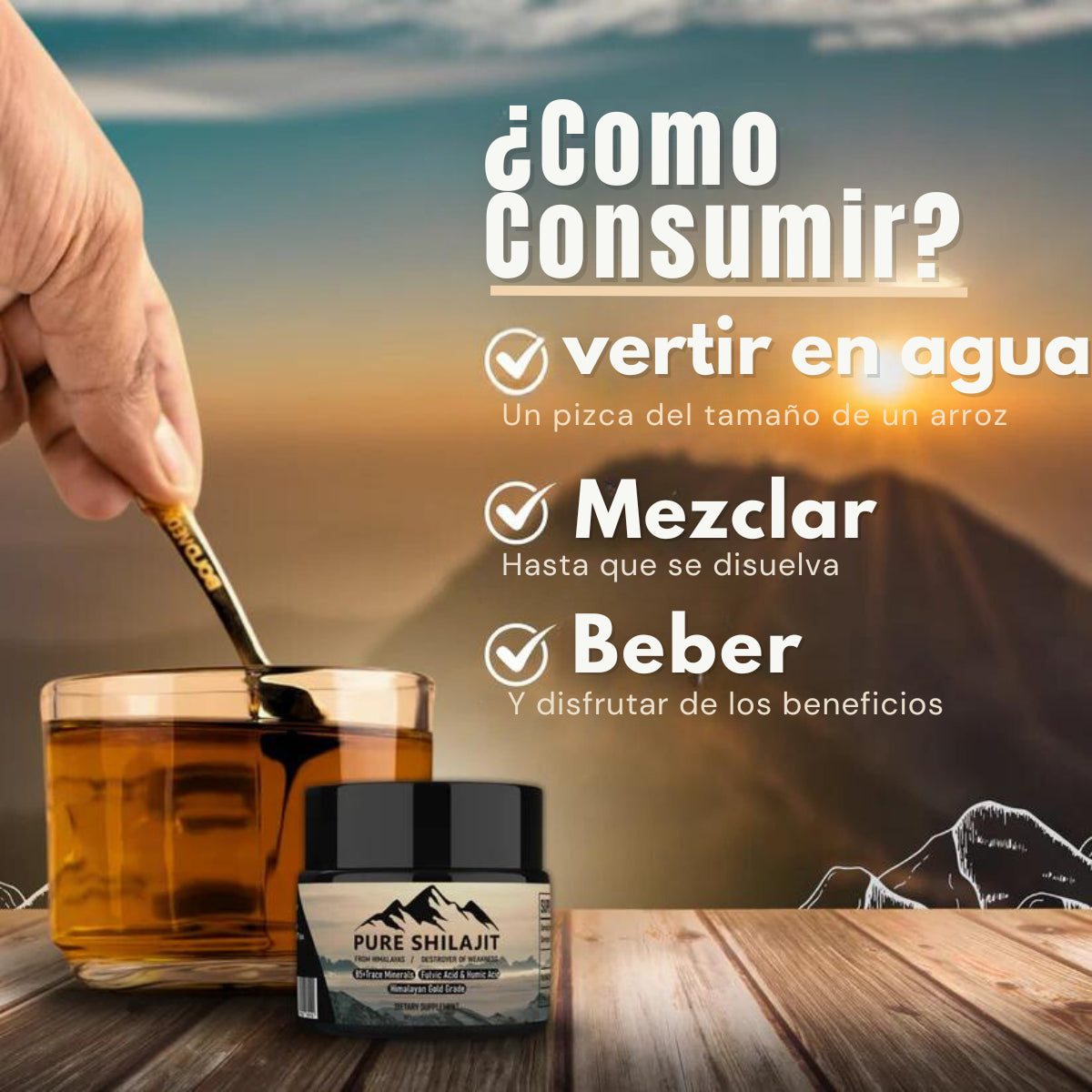 Resina Shilajit+⚡ Recupera tu energía 💪 (Compra 1, lleva 1 GRATIS 🎁)