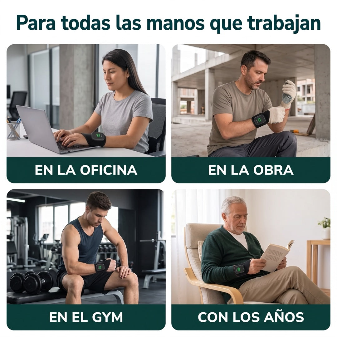 Calmana para todas las manos que trabajan: oficina, obra, gym y con los años