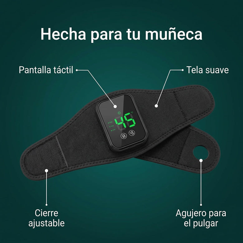 Pantalla táctil, agujero para el pulgar y cierre ajustable