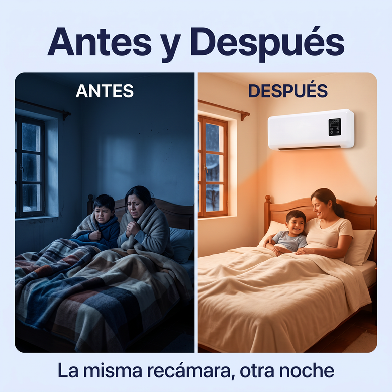 Antes y después en la misma recámara